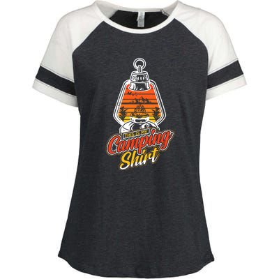 Retro Vintage Camp This Is My Camping Gift Enza Ladies Jersey Colorblock Tee