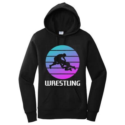 Retro Vintage Classic Wrestling Wrestler  Women's Pullover Hoodie