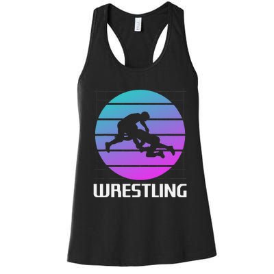 Retro Vintage Classic Wrestling Wrestler  Women's Racerback Tank