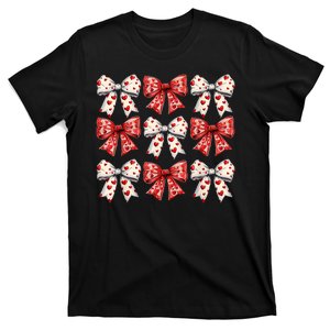 Retro ValentineS Day Heart Coquette Bow T-Shirt