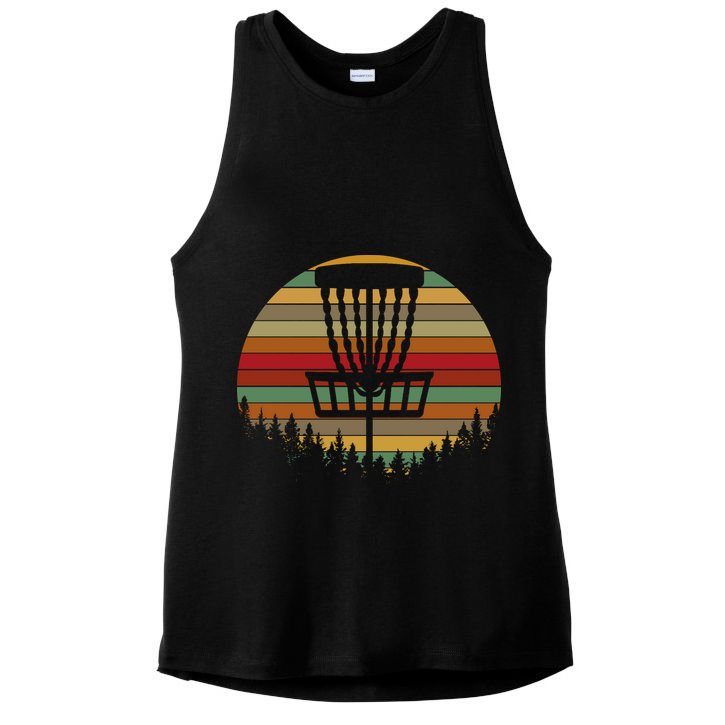 Retro Vintage Disc Golf Frolf Flying Disc Sport Lover Ladies PosiCharge Tri-Blend Wicking Tank
