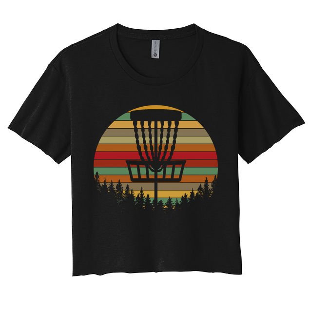 Retro Vintage Disc Golf Frolf Flying Disc Sport Lover Crop Top