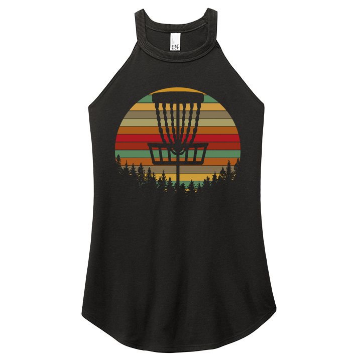 Retro Vintage Disc Golf Frolf Flying Disc Sport Lover Women's Perfect Tri Rocker Tank