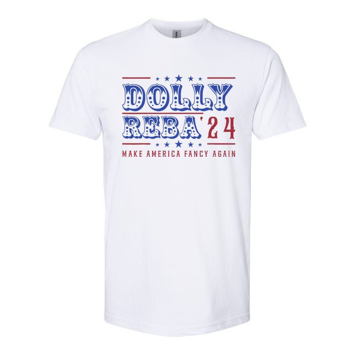 Retro Vintage Dolly And Reba 2024 Make America Fancy Again Softstyle CVC T-Shirt