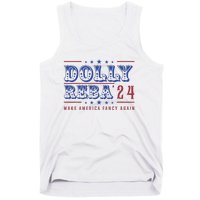 Retro Vintage Dolly And Reba 2024 Make America Fancy Again Tank Top