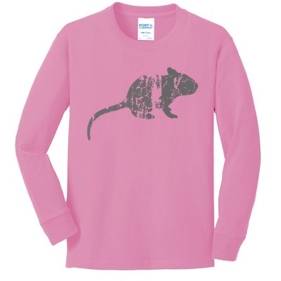 Rat Vintage Design Rat Print Kids Long Sleeve Shirt