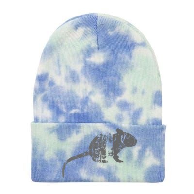 Rat Vintage Design Rat Print Tie Dye 12in Knit Beanie