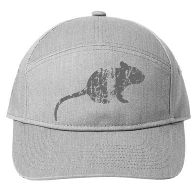 Rat Vintage Design Rat Print 7-Panel Snapback Hat