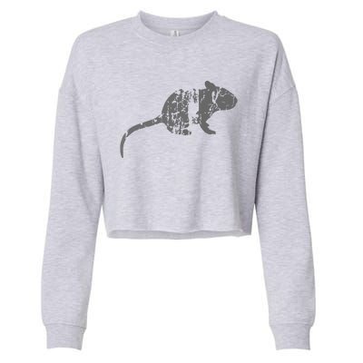 Rat Vintage Design Rat Print Cropped Pullover Crew