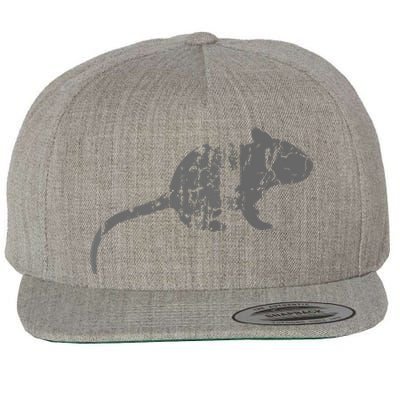 Rat Vintage Design Rat Print Wool Snapback Cap