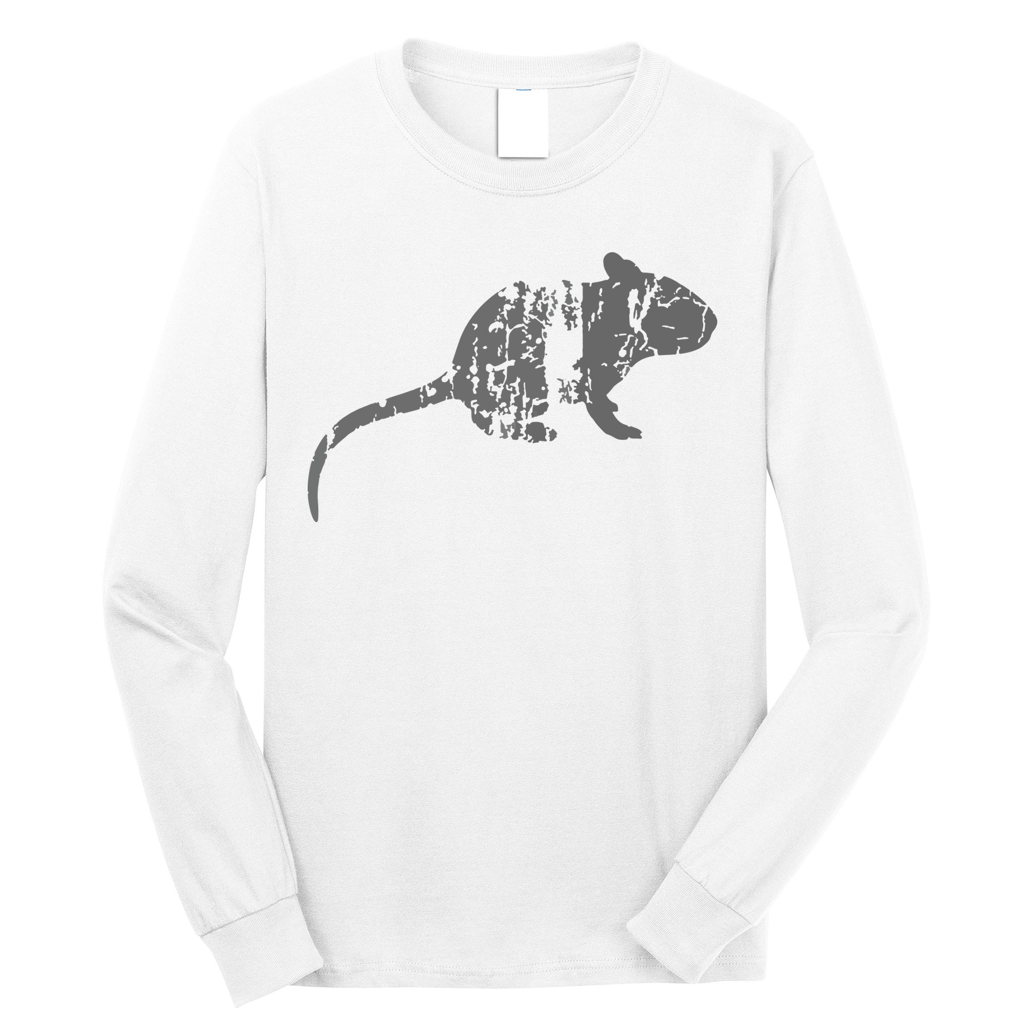 Rat Vintage Design Rat Print Long Sleeve Shirt