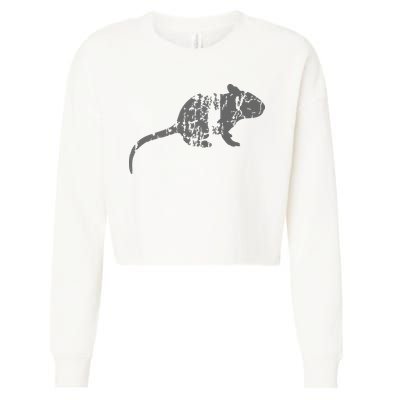 Rat Vintage Design Rat Print Cropped Pullover Crew