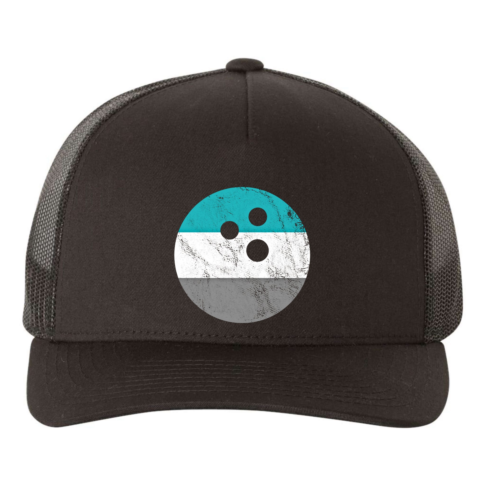 Retro Vintage Distressed Bowling Ball Or Gift Yupoong Adult 5-Panel Trucker Hat