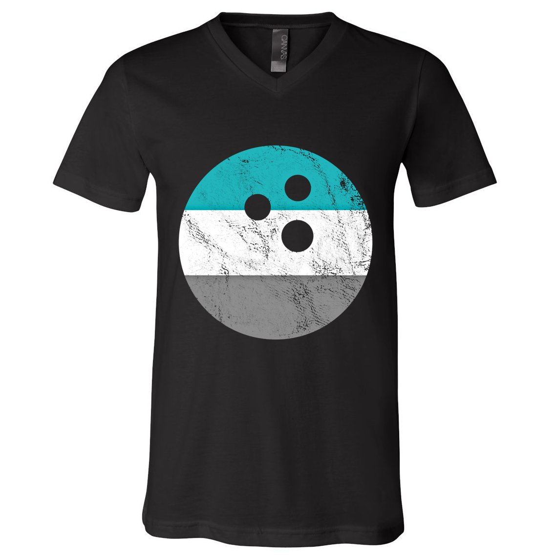 Retro Vintage Distressed Bowling Ball Or Gift V-Neck T-Shirt
