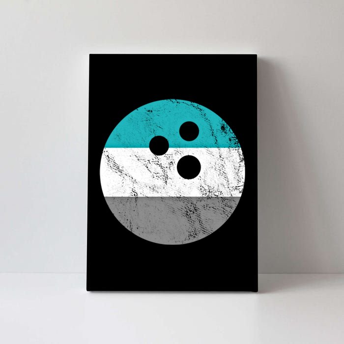 Retro Vintage Distressed Bowling Ball Or Gift Canvas