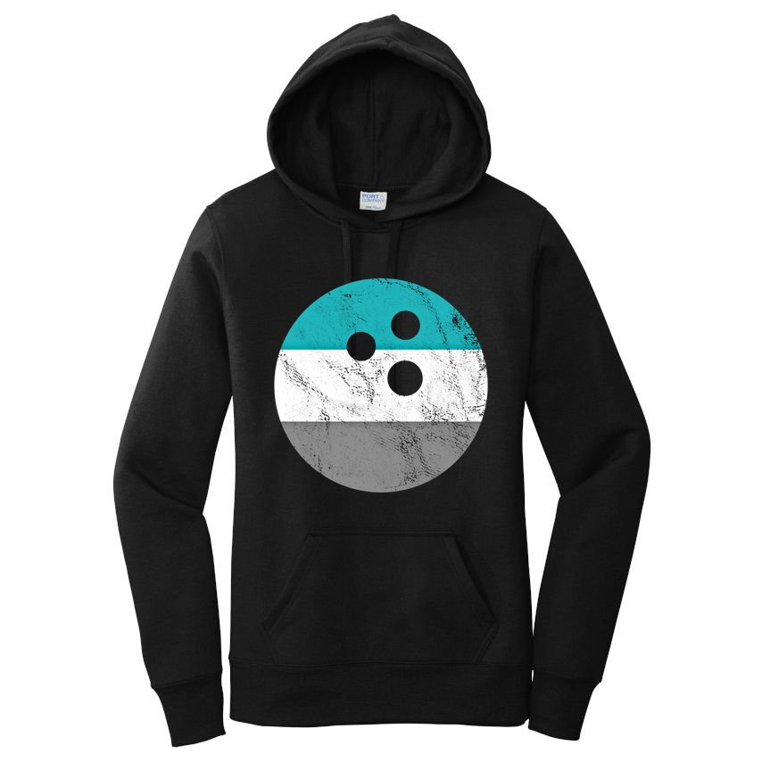 Retro Vintage Distressed Bowling Ball Or Gift Women's Pullover Hoodie