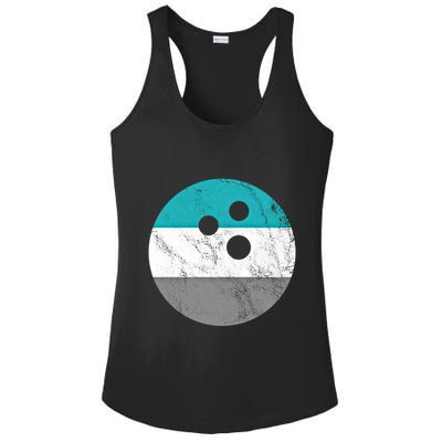 Retro Vintage Distressed Bowling Ball Or Gift Ladies PosiCharge Competitor Racerback Tank
