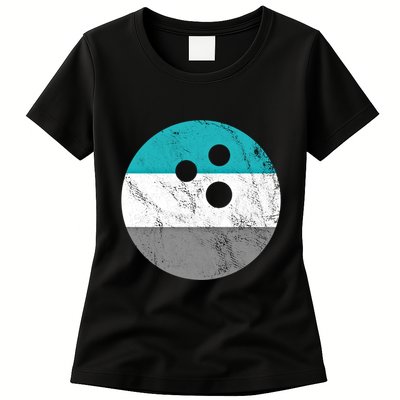 Retro Vintage Distressed Bowling Ball Or Gift Womens T-Shirt