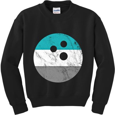 Retro Vintage Distressed Bowling Ball Or Gift Kids Sweatshirt