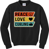 Retro Vintage Distressed Peace Sign Love Curling Cute Gift Kids Sweatshirt