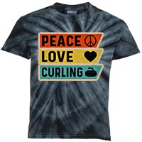 Retro Vintage Distressed Peace Sign Love Curling Cute Gift Kids Tie-Dye T-Shirt