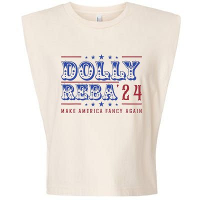 Retro Vintage Dolly And Reba 2024 Make America Fancy Again Garment-Dyed Women's Muscle Tee