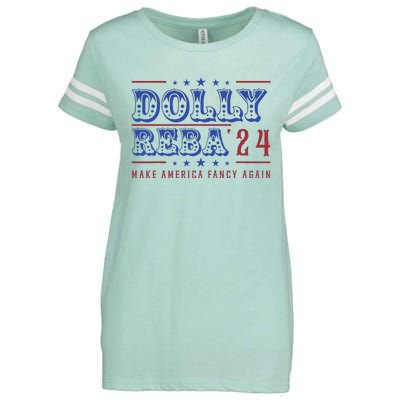 Retro Vintage Dolly And Reba 2024 Make America Fancy Again Enza Ladies Jersey Football T-Shirt