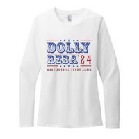 Retro Vintage Dolly And Reba 2024 Make America Fancy Again Womens CVC Long Sleeve Shirt