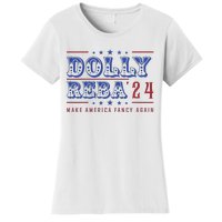 Retro Vintage Dolly And Reba 2024 Make America Fancy Again Women's T-Shirt