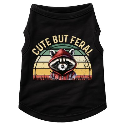 Retro Vintage Design Funny Summer Raccoon Cute But Feral  Doggie Tank