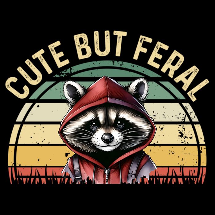 Retro Vintage Design Funny Summer Raccoon Cute But Feral  Backpack