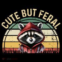 Retro Vintage Design Funny Summer Raccoon Cute But Feral  Mug