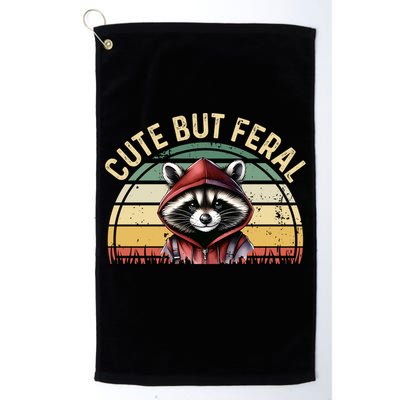 Retro Vintage Design Funny Summer Raccoon Cute But Feral  Golf Towel