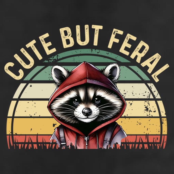 Retro Vintage Design Funny Summer Raccoon Cute But Feral  Golf Towel