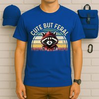 Retro Vintage Design Funny Summer Raccoon Cute But Feral  T-Shirt