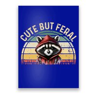Retro Vintage Design Funny Summer Raccoon Cute But Feral  Poster