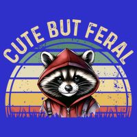 Retro Vintage Design Funny Summer Raccoon Cute But Feral  Poster