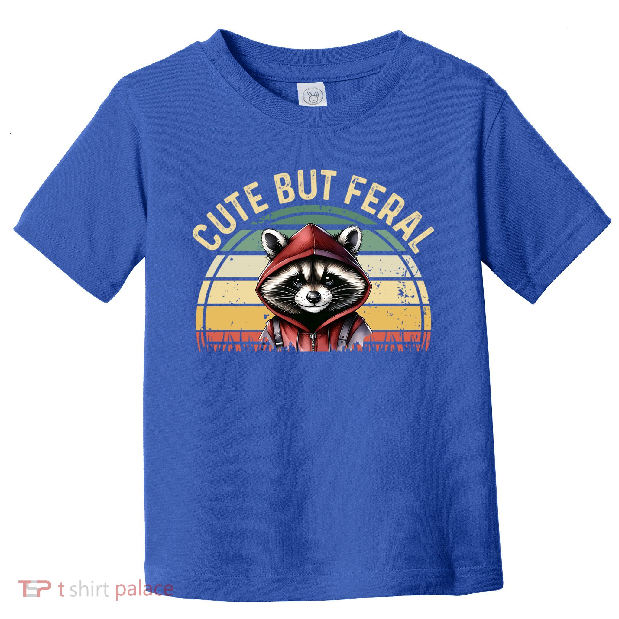 Retro Vintage Design Funny Summer Raccoon Cute But Feral  Toddler T-Shirt
