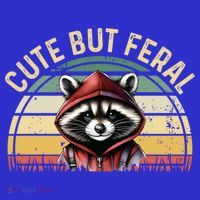 Retro Vintage Design Funny Summer Raccoon Cute But Feral  Visor