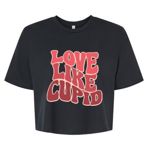 Retro Valnetines Day Love Like Cupid Bella+Canvas Jersey Crop Tee