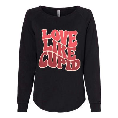 Retro Valnetines Day Love Like Cupid Womens California Wash Sweatshirt