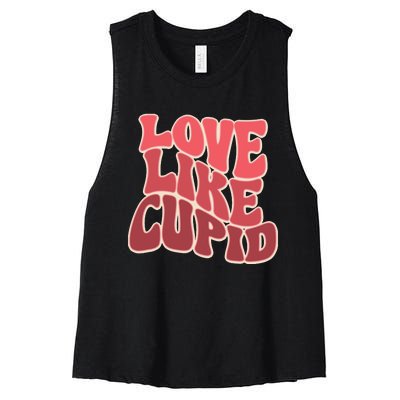 Retro Valnetines Day Love Like Cupid Women's Racerback Cropped Tank