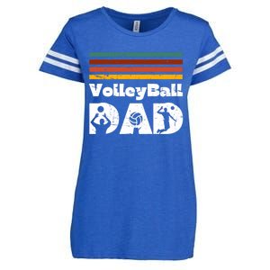 Retro Volleyball Dad Fathers Day Family Matching Player Funny Gift Enza Ladies Jersey Football T-Shirt