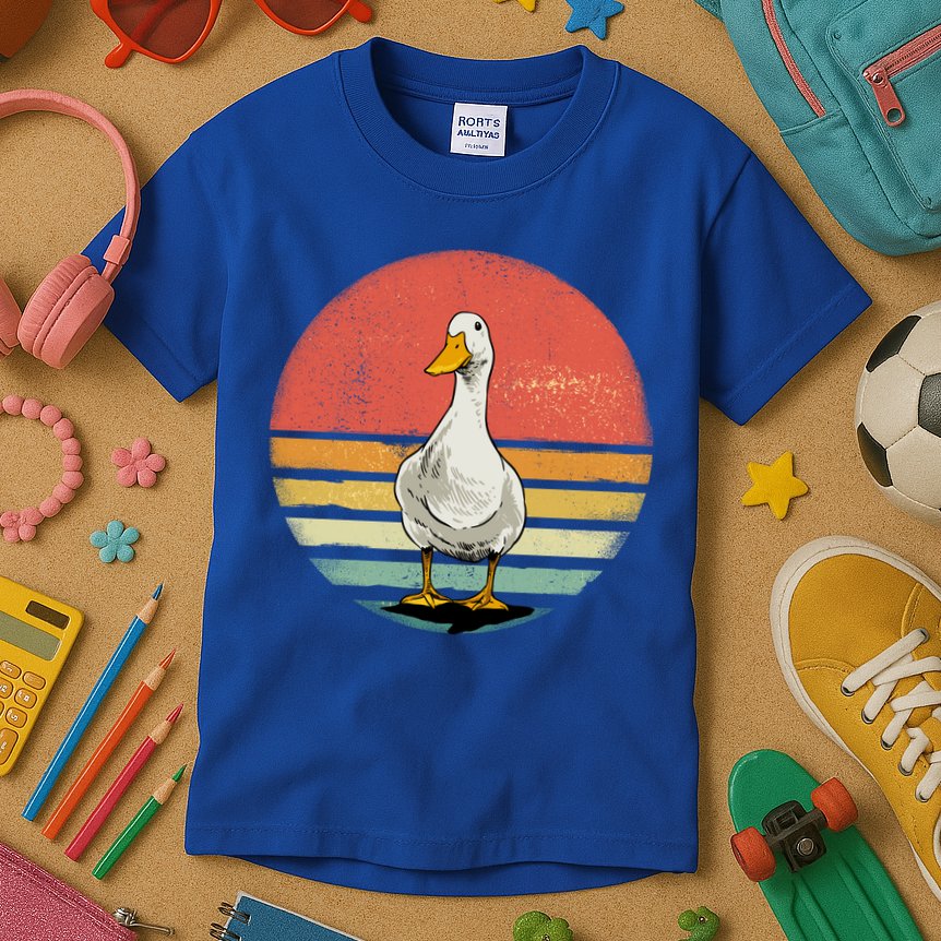 Retro Vintage Duck Gift Kids T-Shirt