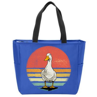 Retro Vintage Duck Gift Zip Tote Bag