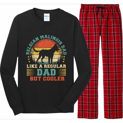 Retro Vintage Dog Funny Belgian Malinois Dad Fathers Day Long Sleeve Pajama Set