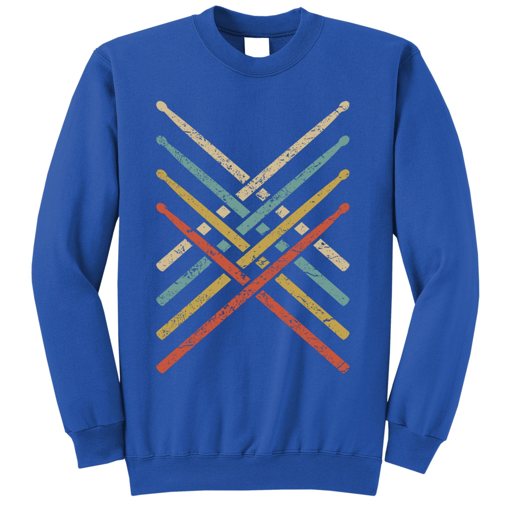 Retro Vintage Drummer 70s 80s Drum Sticks Gift Sweatshirt