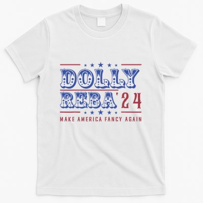 Retro Vintage Dolly And Reba 2024 Make America Fancy Again T-Shirt