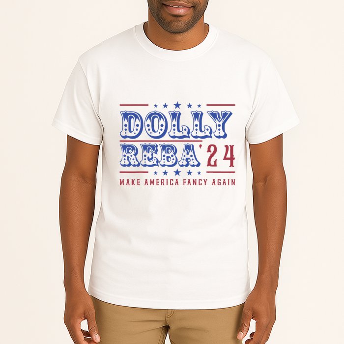 Retro Vintage Dolly And Reba 2024 Make America Fancy Again Tall T-Shirt