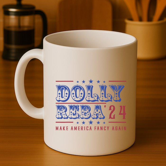 Retro Vintage Dolly And Reba 2024 Make America Fancy Again Mug
